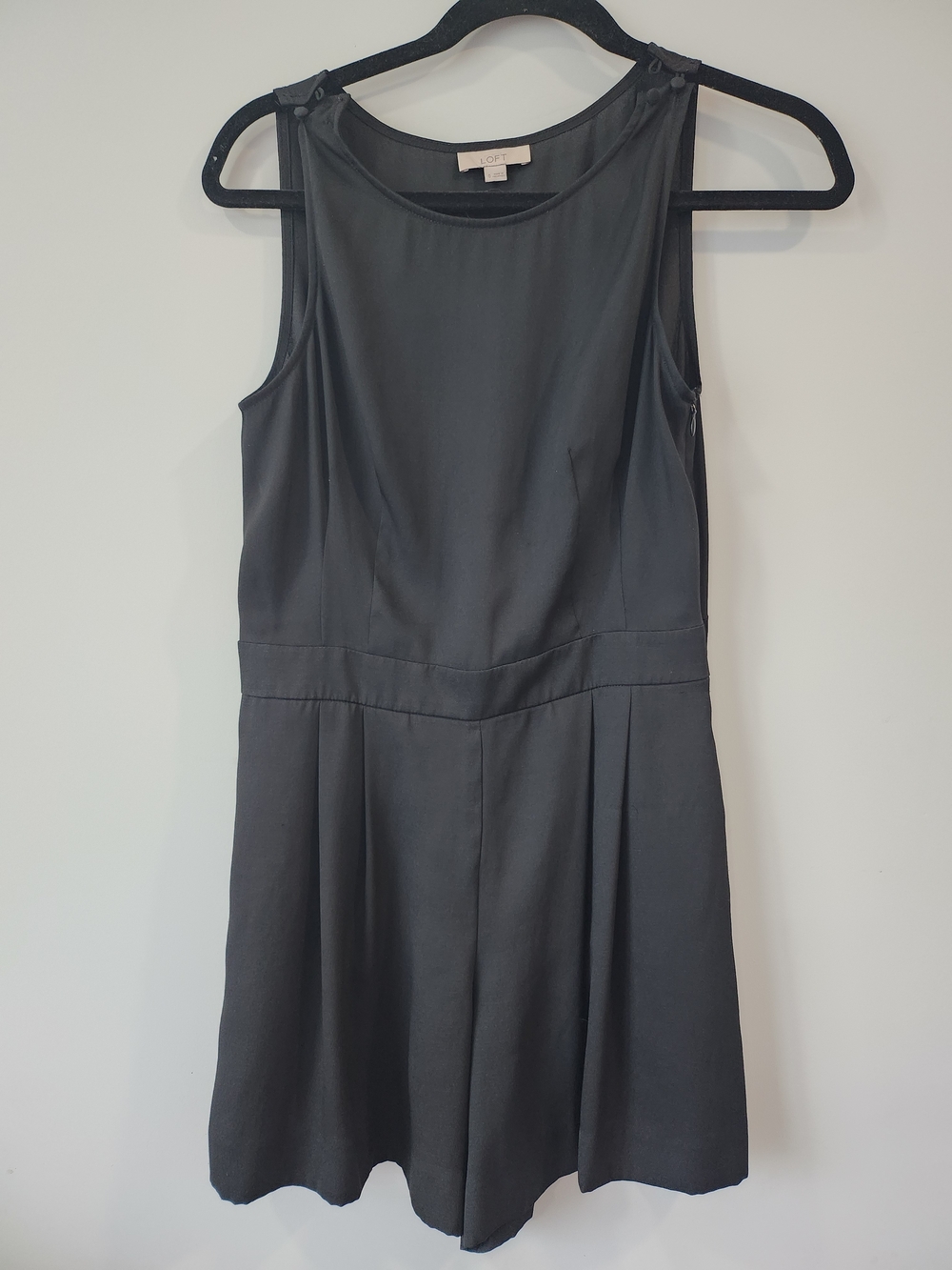 LOFT Black Sleeveless A-Line Dress